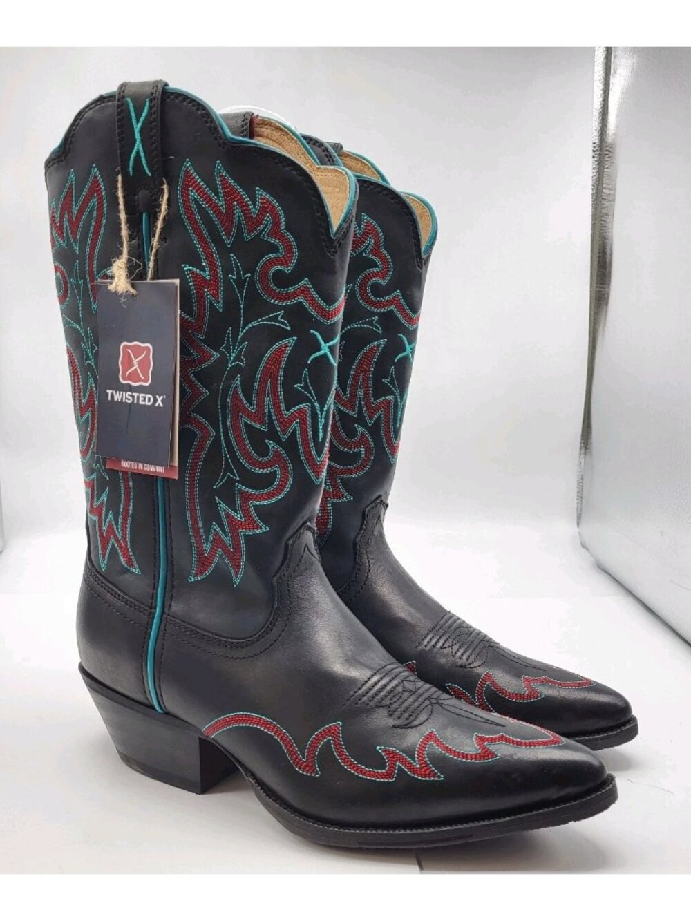Twisted X Western Boots Bold embroidered SZ 9.5 B Cowgirl Rodeo Embellished
